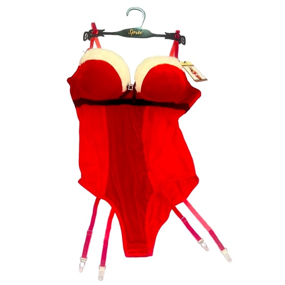 NEW Festive Sexy Bodysuit with Garters - Picture 2 of 7